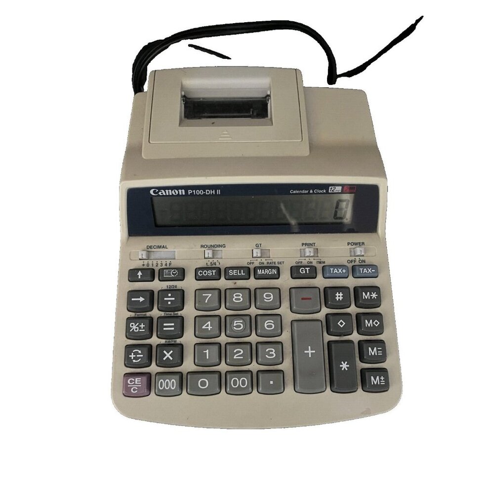 CANON P100-DH II 12 Digit Display Printing Desk Calculator